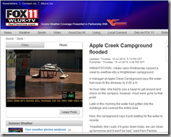 Apple Creek Campground Flooded