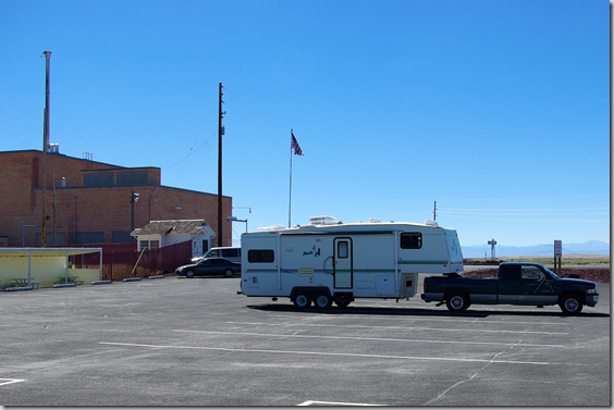 Nash 5th Wheel RV towed by a Dodge Ram 2500 truck at Experimental Breeder Reactor 1 (EBR1) at the Idaho national Laboratory