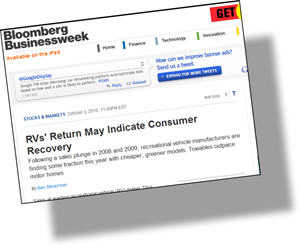 article in Bloomberg Business Week,  RVs' Return May Indicate Consumer Recovery