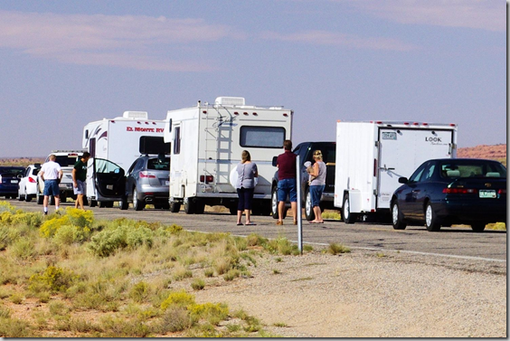 Accident stops traffic near Monument Valley, Utah, October 1, 2011