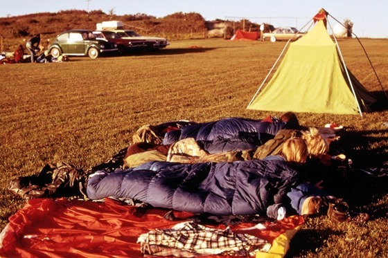 Some of the Students Camped Out While Attending the Second Annual Tallgrass Prairie National Park Conference Held at a Ywca Camp at Elmdale, Kansas