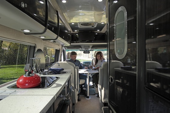 Kitchen and Table in Type B Motorhome