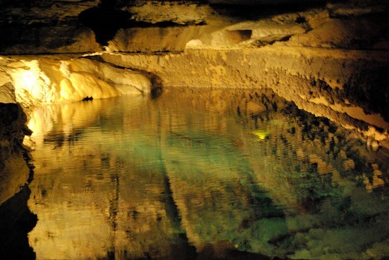 Pool of water inside Mystery Cave, Minnesota, June 14, 2007