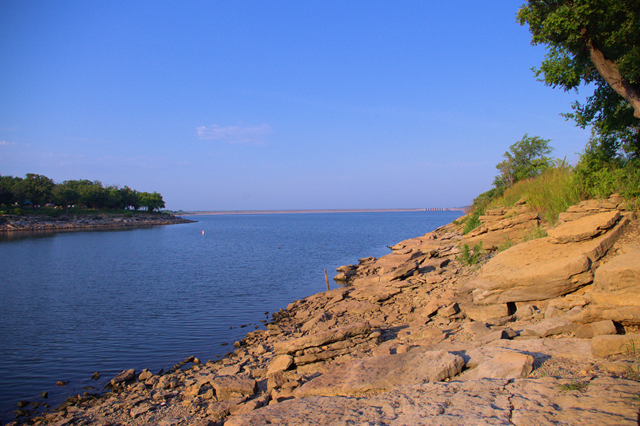 Kaw Lake from Osage Cove Campground, August 3, 2014