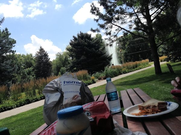 Lunch in Alliance, Nebraska - city park, August 2014