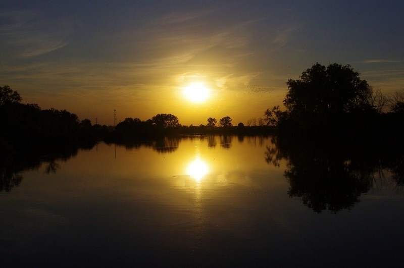 Sunset from Rock Island KOA, Rock Island, Illinois, September 25, 2012