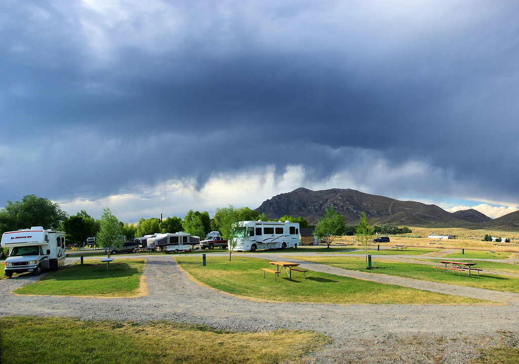 Stormy weather over the southern end of the Lost River Range at Arco KOA, Idaho, July 2010