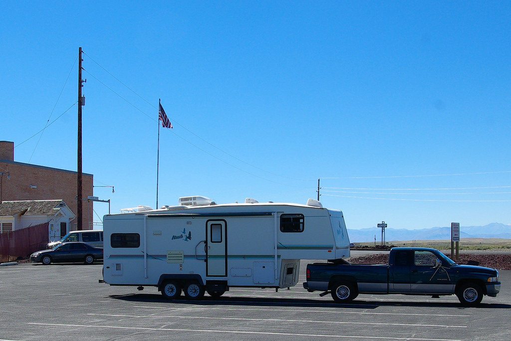 Nash 5th Wheel Camper at EBR 1 museum, 16 miles southeast of Arco, Idaho, July 24, 2010