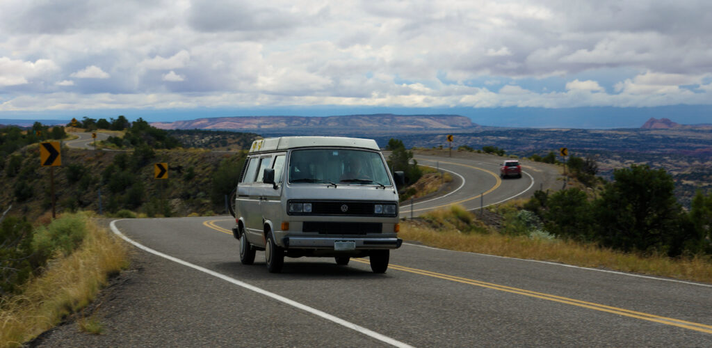 VW Westfalia camper, The Hogback, on Utah Highway 12 in the Grand Staircase-Escalante National Monument