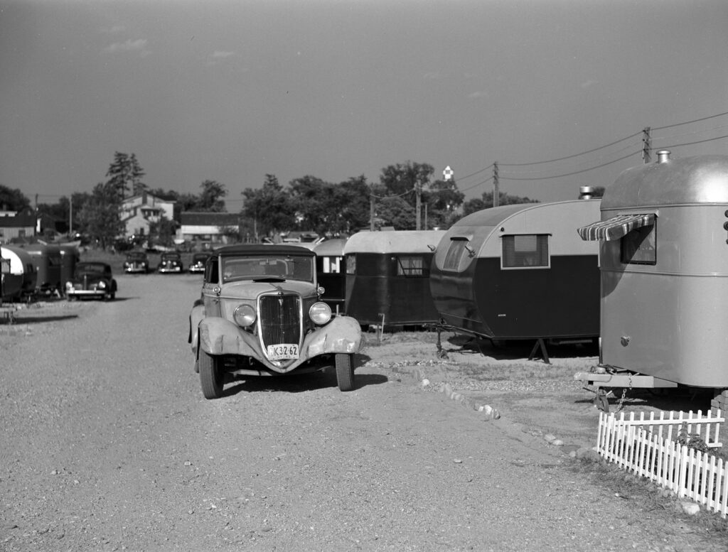 Trailer camp opposite United Aircraft where many Pratt and Whitney workers live with their families because of housing congestion in and near Hartford, Connecticut